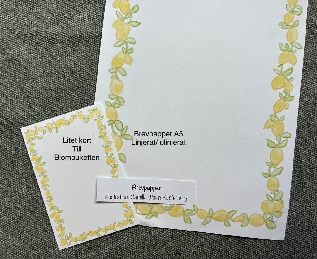 Kort och brevpapper citroner