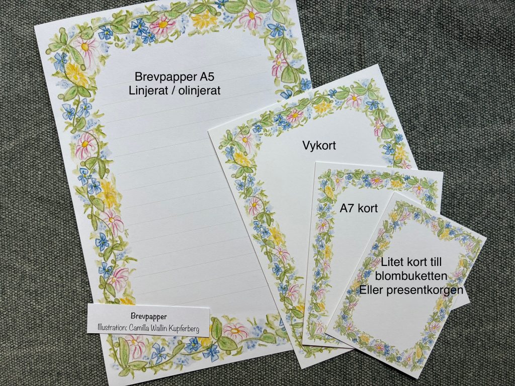 Brevpapper och kort sommarblom